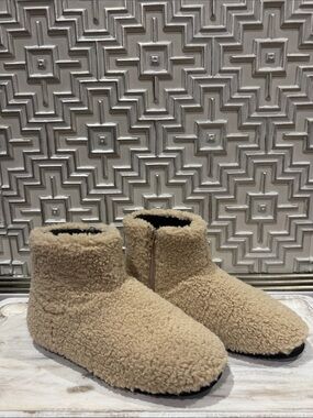 ROAM Taupe Sherpa Moccasin Ankle Boots